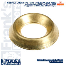 #6 #8 #10 M3.5 M4 M5 ELECTRO BRASS SCREW CUP COUNTERSUNK FINISHING WASHER