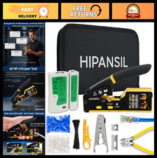 Ethernet Crimping Tool Kit with Carrying Case - All-in-One RJ45 RJ11 RJ12 Cutter