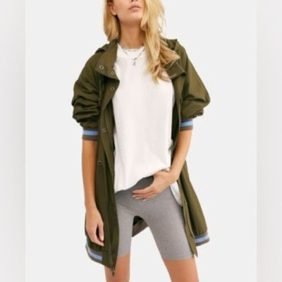 Free People | Windswept Long Hooded Anorak Jacket in Wild Sage, Size XS, NWT
