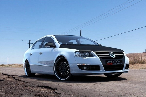 Maxton Design Frontlippe Passend FüR VW Passat B6 Schwarz Hochglanz-image