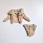 Vtg 60s Barbie Fashion PAK Pink Knit Cardigan Sweater & Shell Top Set Wool