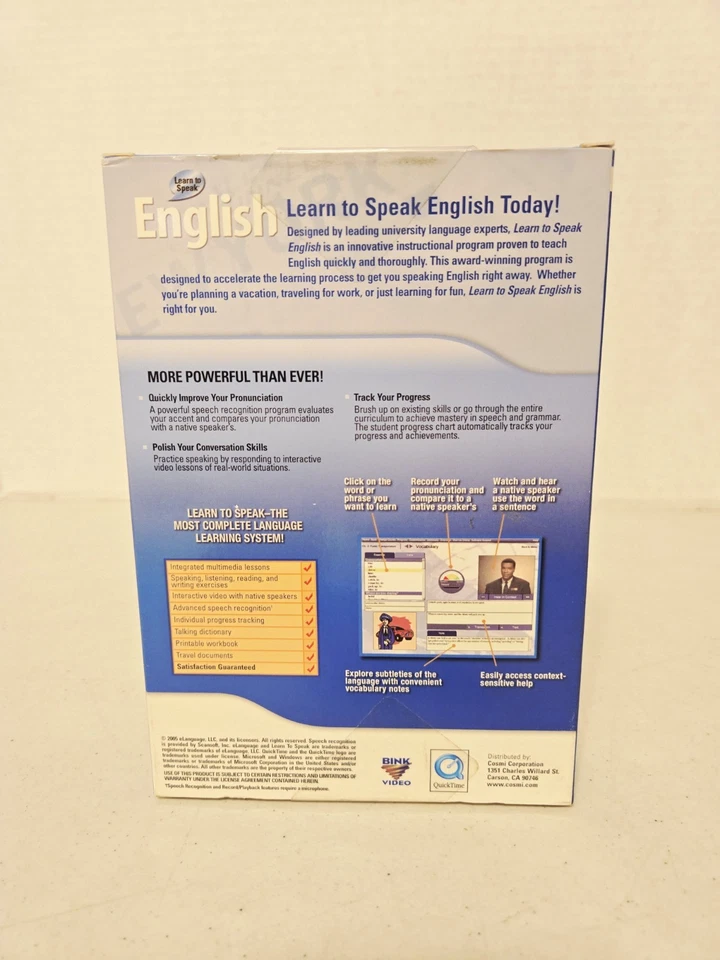 Learn To Speak English Deluxe 3CDs, 2005 eLanguage Complete Learning System NEW - Image 2 of 4