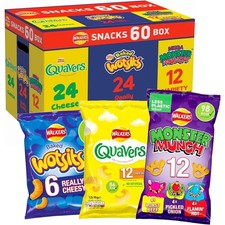 Walkers Crisps Variety Box Mix (60 Pack) Snack 4 Classic Flavours Lunch & Snack