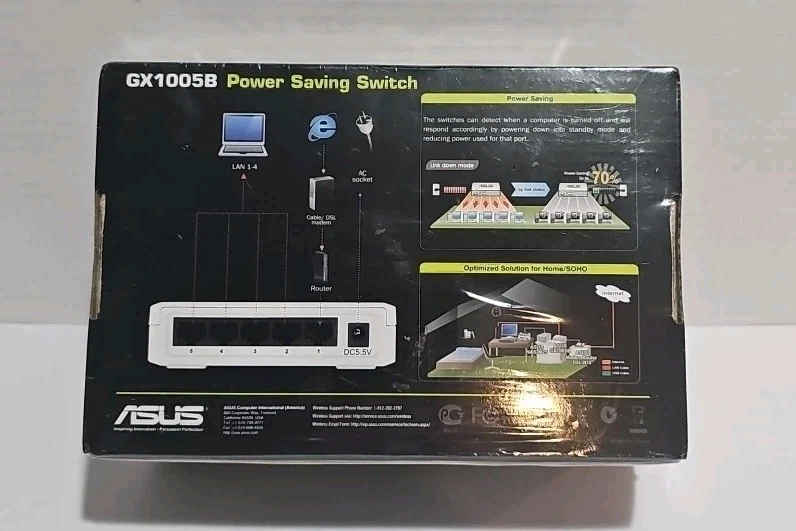 New ASUS GX1005B V4 Switch Power Saving LANx5 Optimize Home Networking Powersave - Image 3 of 4