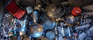 lot silverware set antique