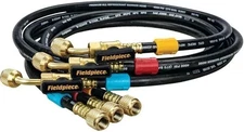 Fieldpiece HR3B Ball Valve Refrigerant Hose Set (3) with Color Tags - 1/4 x 1/4