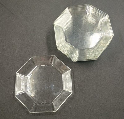 Vintage Arcoroc France Octime octagon clear glass Salad Plates Lot of 11