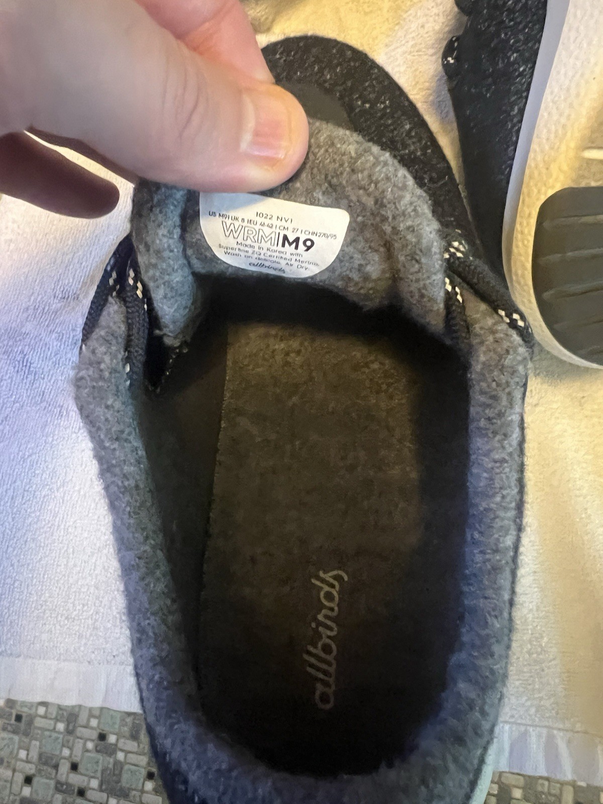 SAOLA Scarpe sneakers sportive Allbirds uomo taglia 9 runner lana blu ottime condizioni