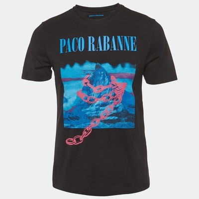 Paco Rabanne Black Montagne Print Jersey TShirt XL