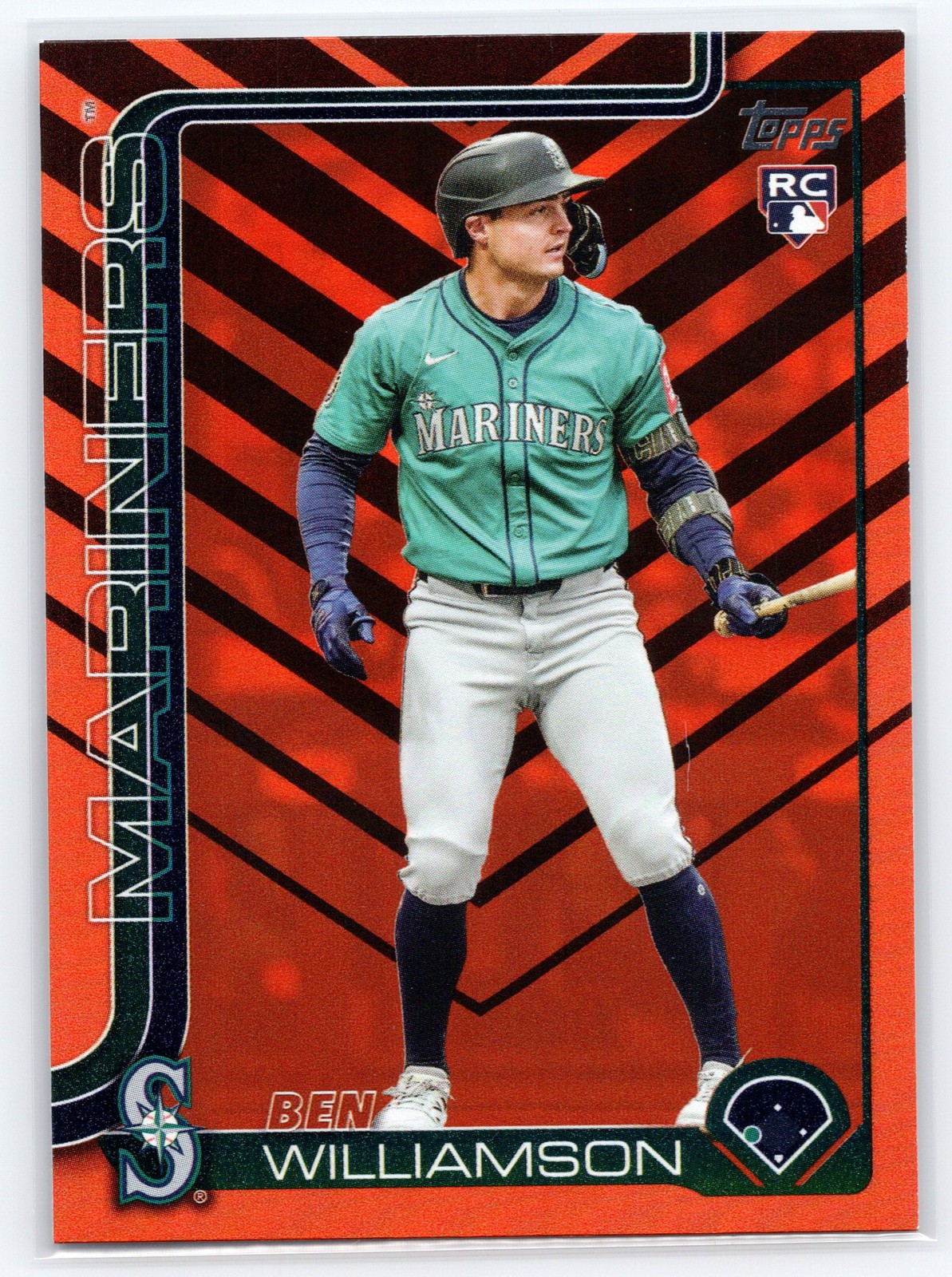 2025 Topps Update #US130 Ben Williamson Holiday Seattle Mariners Rookie