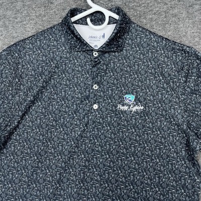 Johnnie O Polo shirt Mens S Black Bottoms up Punta Espada Cap Cana Golf Resort