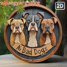 Charming Tin Metal Signs Home D cor 8x8 Round Aluminum Boxer Dog Perfect for Aut