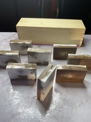 Marbled White Brown Rectangular Bar Soaps Assorted Set Multipack