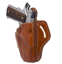 1911 Leather Gun Holster Brown OWB Comfort Concealment Custom Fit Lifetime Wa...