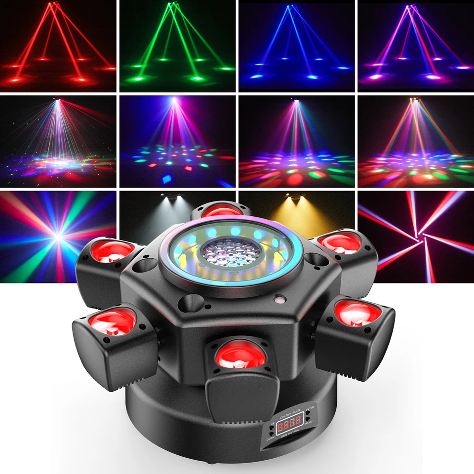 4x150W Laser RGBW LED Moving Head Light Disco Stage Lighting Beam DMX Party DJ - Image 2 of 4