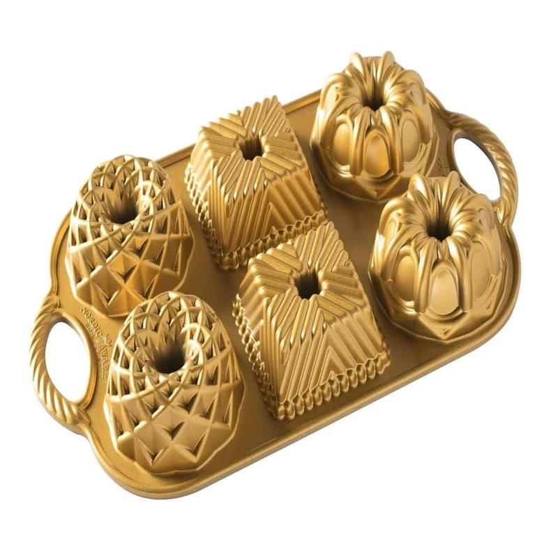 Nordic Ware Geo Bundtlette 3.5 Cups Gold 91277