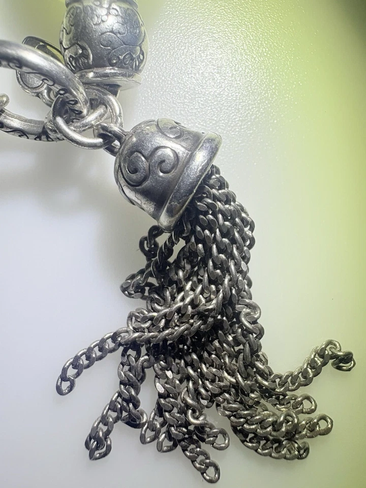 PULSERA BRIGHTON SERPENTNE JADE Verde Claro Borla Cuelga Plata Foto 3 de 4