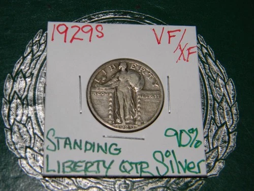 1929-S Standing Liberty 90% Silver Quarter VF/XF+ E329 RYW