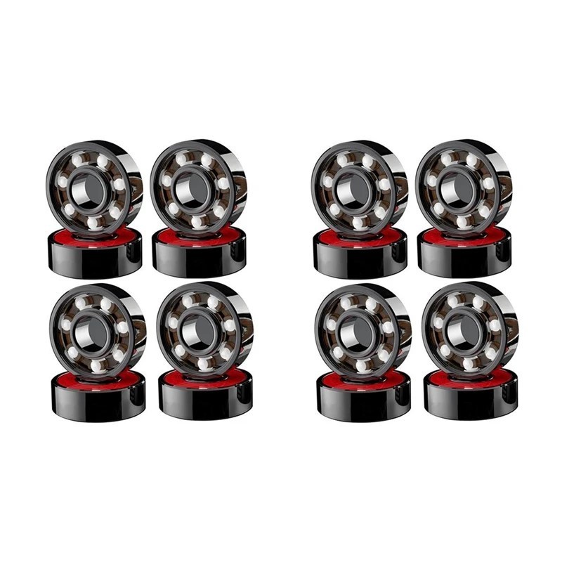 Ceramic skateboard bearings, hybrid, set of 8