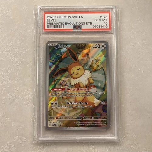 2025 Pokémon Eevee 173 SVP Prismatic Evolutions ETB PSA 10