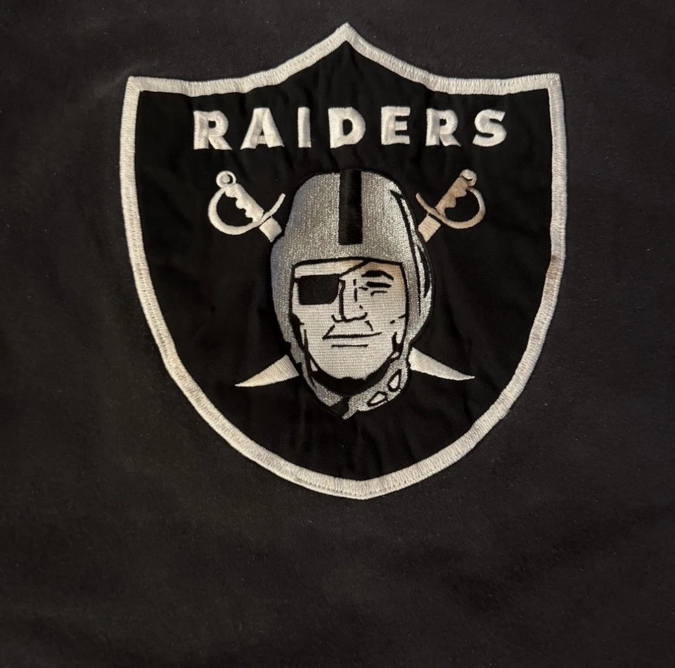 Sudadera Oakland Raiders NFL Rebook Vintage Negra Logotipo del Equipo 2XL Foto 2 de 3