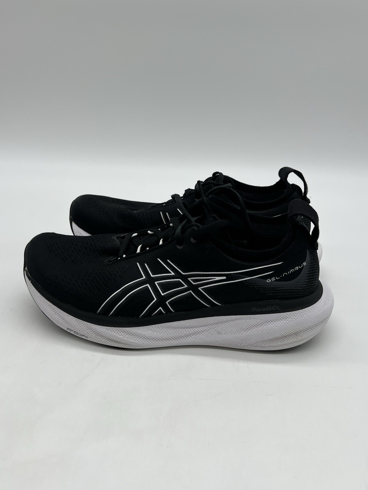 Asics Gel-Nimbus 25 Women's 9 Black White Mesh Running Sneakers Shoes.