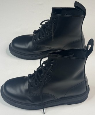 Dr. Martens 1460 Mono Men's Black Mono Smooth Lace Up Boots Size 8M