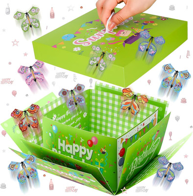 Birthday Explosion Gift Box, Birthday Butterfly Flying Surprise Gift Box, DIY Ex
