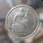 1873 Seated Liberty Silver Half Dime - 5C - LAST YEAR - Extra Fine