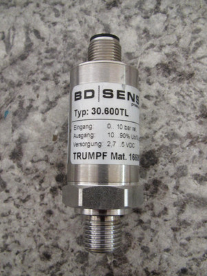 BD SENSORS 30.600TL / Trumpf 1660915 Pressure Sensor / Transducer Free Shipping