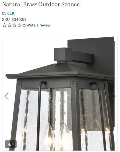ELK LIGHTING Kirkdale Black Matte 3 Lights 180W Outdoor Wall Sconce 83402/3. NEW - Picture 4 of 7