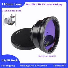355nm UV 110*110mm Laser Quartz Field Lens For 10W 15W UV Laser Marking Machine