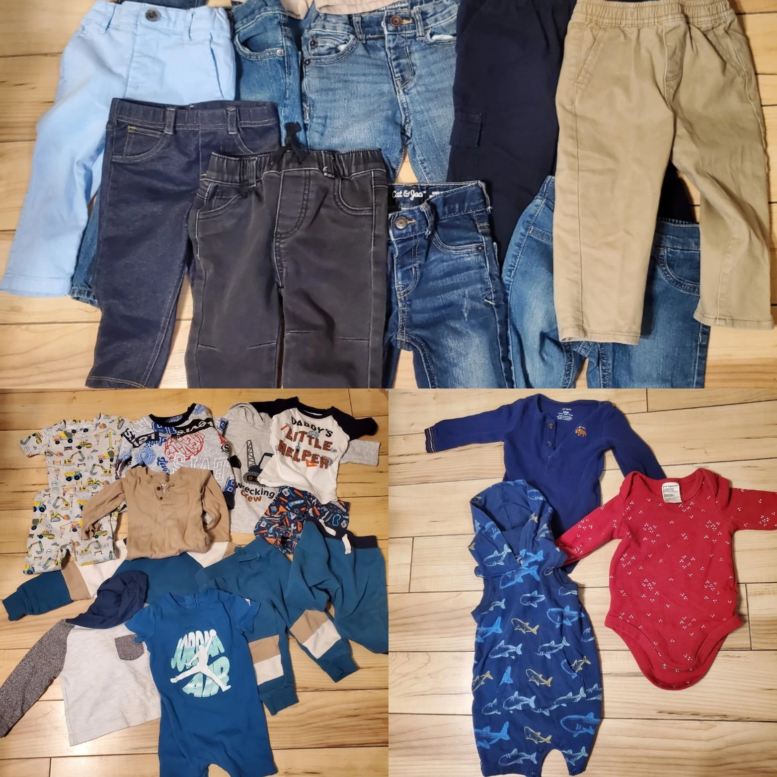 Baby Boy Clothes 9-12 months 28 piece Bundle Carter's The Children's Place Jeans
