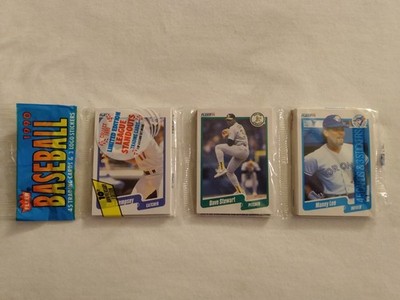 1990 FLEER BASEBALL RACK-PAK w/ DAVE STEWART,RICK DEMPSEY SHOWING ON TOP
