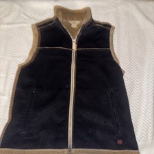 Woolrich Vest Women  s L Black Corduroy Fleece-Lined Pockets Full Zip Adventure