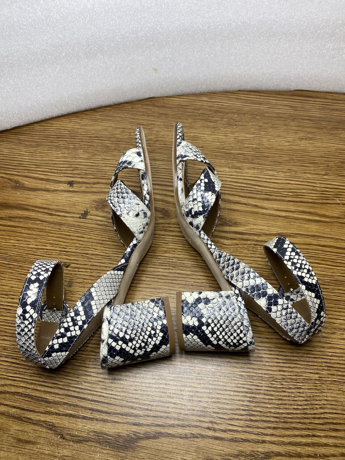 MARGAUX The City Sandal Python Embossed Leather C… - image 5