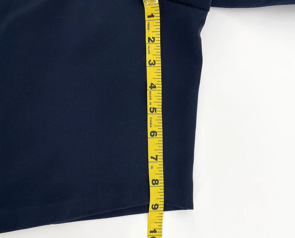 Shorts de golfe Oxford masculino 40 azul marinho super seco plissado desempenho poliéster - Imagem 4 de 4