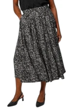 Antthony Women's Tweed-Printed Knit 6-Gore Midi Skirt Black Tweed
