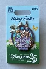 Disney DLR 2025 Happy Easter Donald Chip Dale LE 3000 Pin
