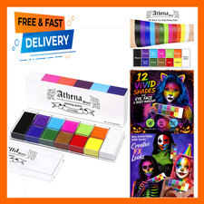 Face Paint Oil Palette 12 Colors Large Black White Professional Makeup Kit for