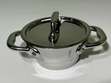 Mauviel M’Mini Stainless Steel Splayed Cocotte w/ Lid France 3.5” Model 5130.09