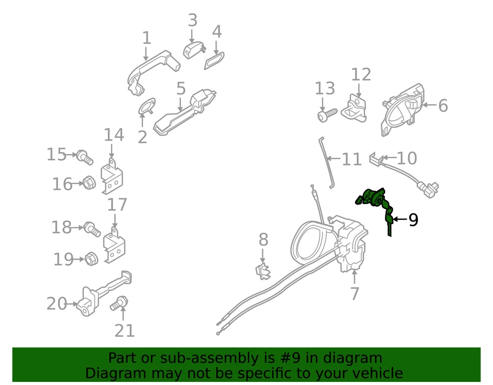 Cilindro de bloqueo genuino Nissan H0601-3BA0A Foto 3 de 4