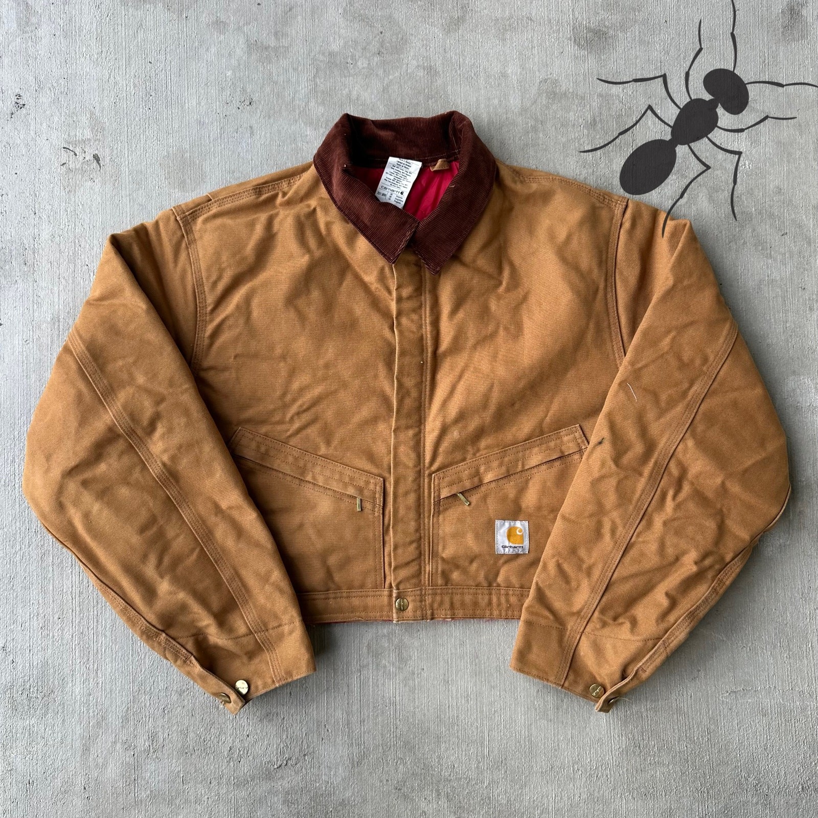 Vintage Y2K Carhartt brown cropped Detroit style work wear jacket