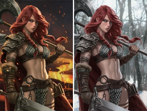 RED SONJA #1 LAVA & SNOW SET Ivan Talavera Virgin Variant Limited 400 COA 2023