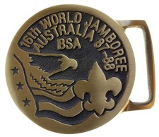 Max Silber 1987-1988 World Jamboree Buckle, US Contingent - Mint