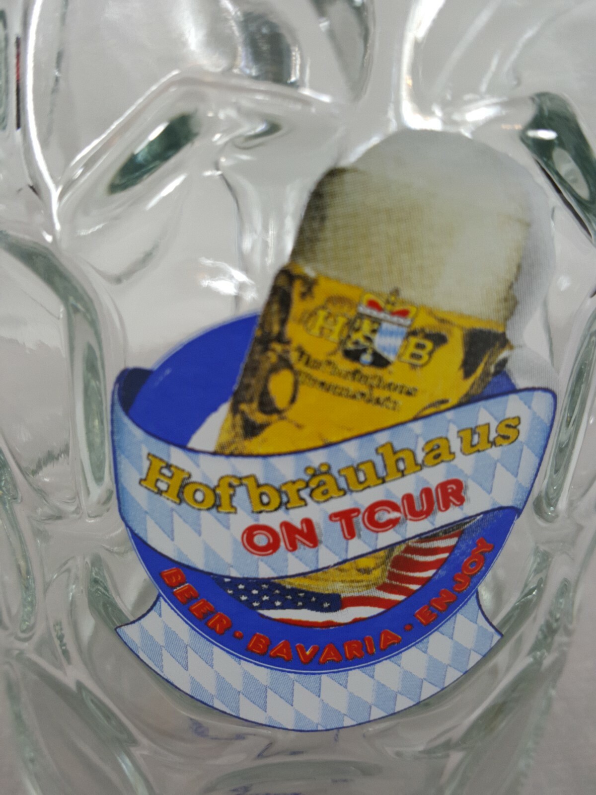Hofbrauhaus On Tour Bavaria Germany Dimple Glass Beer Stein 1 Liter