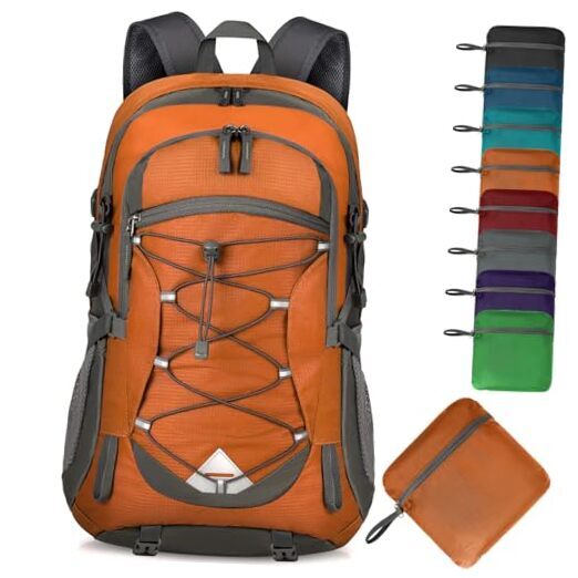 Hiking Backpack 40L Packable Lightweight Camping Backpack Men Women Orange-image