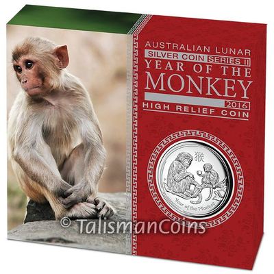 Australia 2016 Year MONKEY Perth Mint Lunar $1 1 Oz Silver HIGH