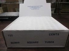 100 MEGHRIG NUMISTUBES SQUARE CENT TUBES, BRAND NEW IN BOX FREE SHIPPING!!