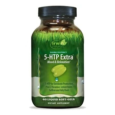 Irwin Naturals Double Potency 5-HTP Extra - 60 Liquid Soft-Gels - for Relaxation